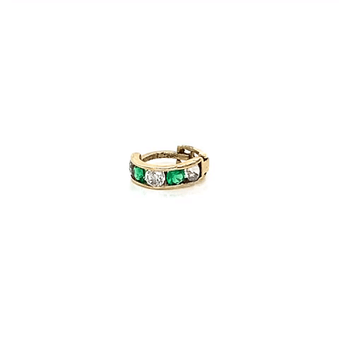 Piercing Oro 10K Arracada Zirconias Colores