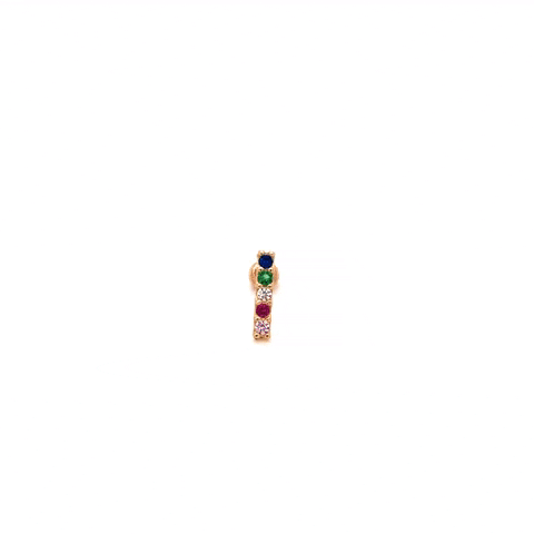 10K Gold Buckle Bar Bar Rainbow White And Colors