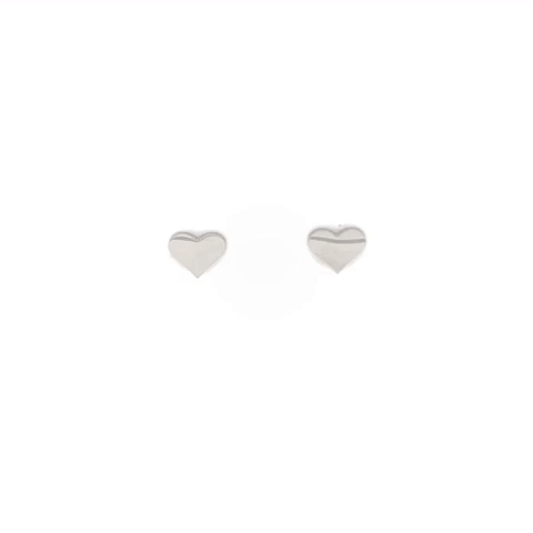 Small Heart Steel Post Earrings