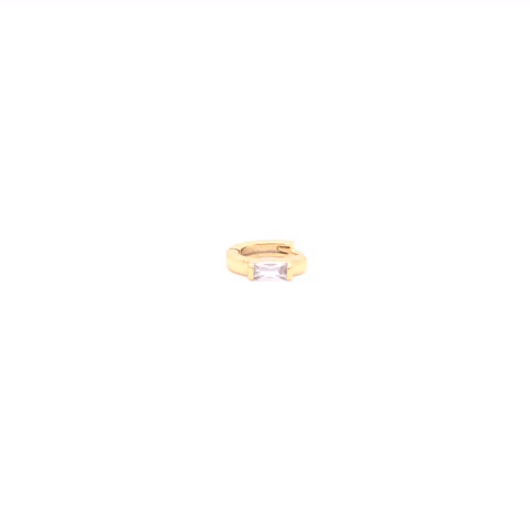 Piercing Arracada Con Zirconia Cuadrada De Lado