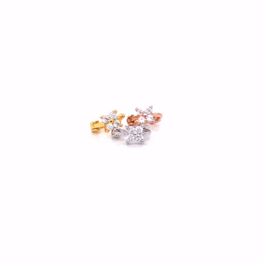 Piercing Arracada Mini Con Flor 4 Pétalos