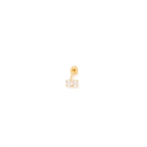 Piercing Oro 10K Gemelo Cristal Mini