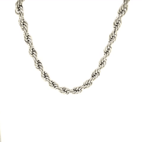 Thick Twisted Silver Steel Man Necklace