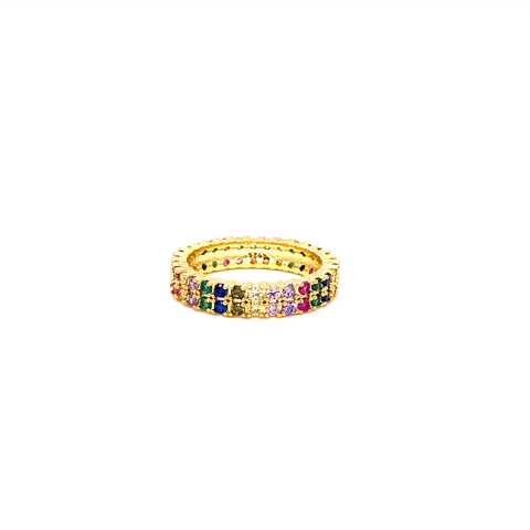 Anillo Liquidación Churumbela Cristal Multi 4mm