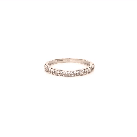 Anillo Oro 10k Media Churumbela Pave