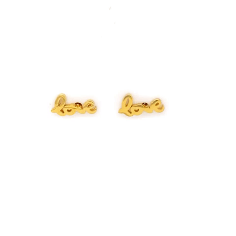 Steel Post Earrings Love