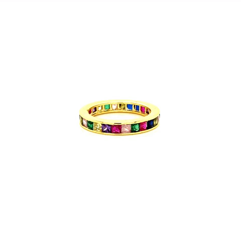 Anillo Liquidación Acero Churumbela Cristal Colores