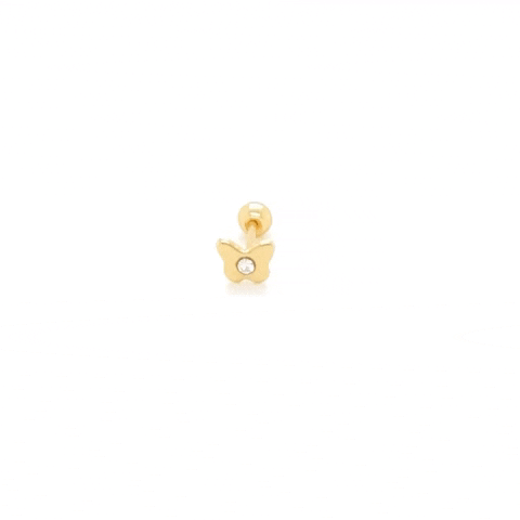 10K Gold Mini Butterfly Piercing with Zirconia