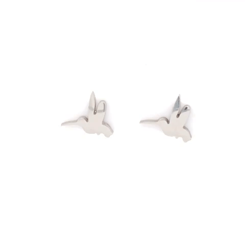 Aretes Poste Acero Colibrí