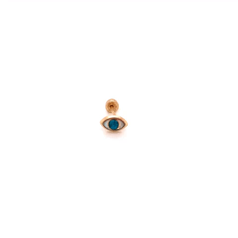 10k Gold Mini Blue Stone Eye Piercing