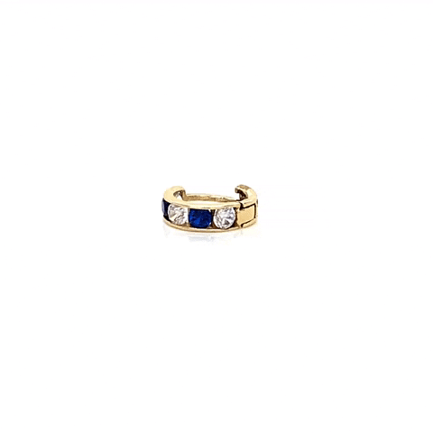 Piercing Oro 10K Arracada Zirconias Colores