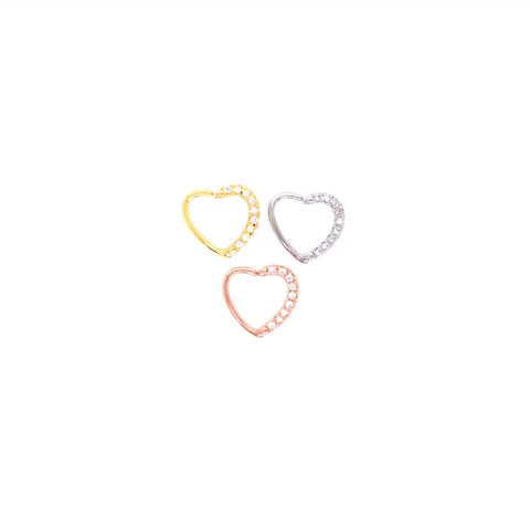 Heart Daith Gold Plate Array Piercing With Zirconias