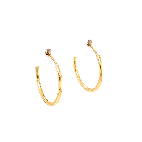 10K Gold Arracadas Large Thin Hoop Earrings