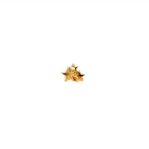 Piercing Liquidación Broquel Oro 10K Tres Estrellas