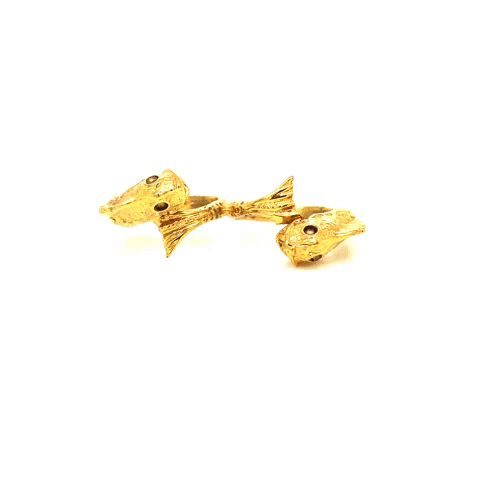 Double Goldfish Gold Plated Ring