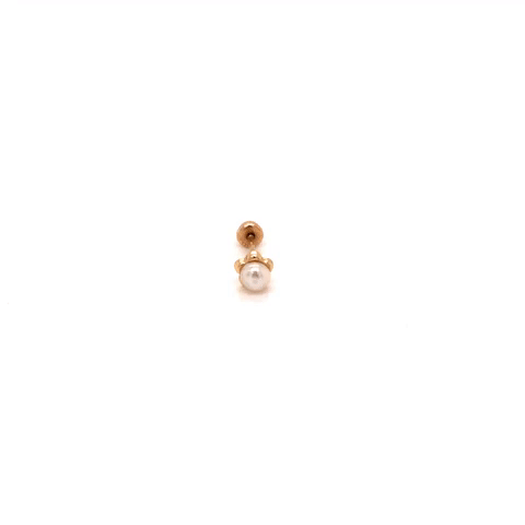 10K Gold Mini Daisy Piercing With Pearl