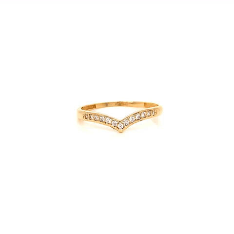 Anillo Oro 10k Churumbela Forma Corazon Con Zirconias