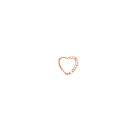 Heart Daith Gold Plate Array Piercing With Zirconias