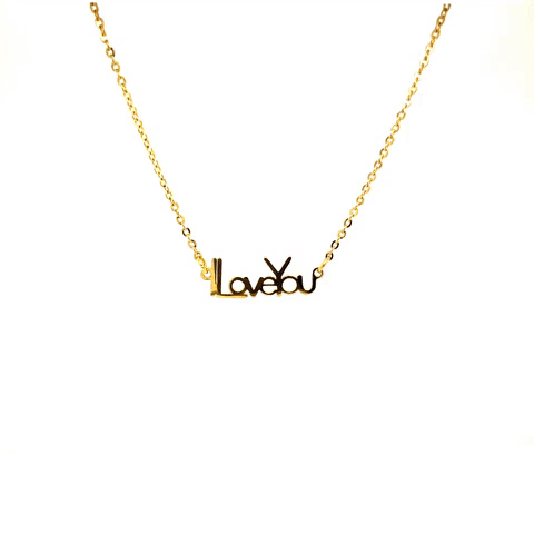 I Love You Steel Necklace