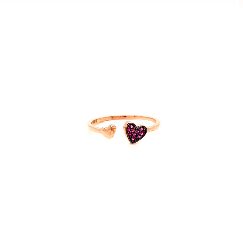 10k Gold Ring Hearts with Zirconias