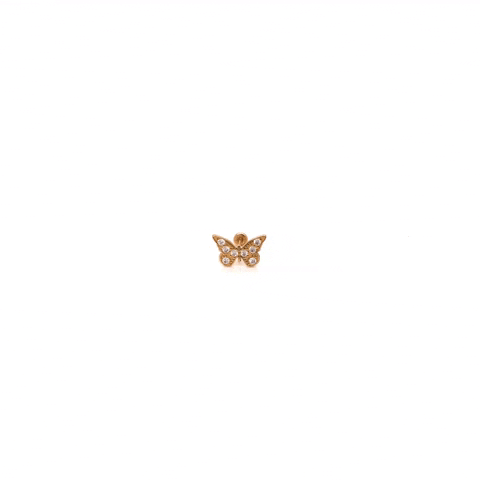 10K Gold Butterfly Piercing with Zirconias