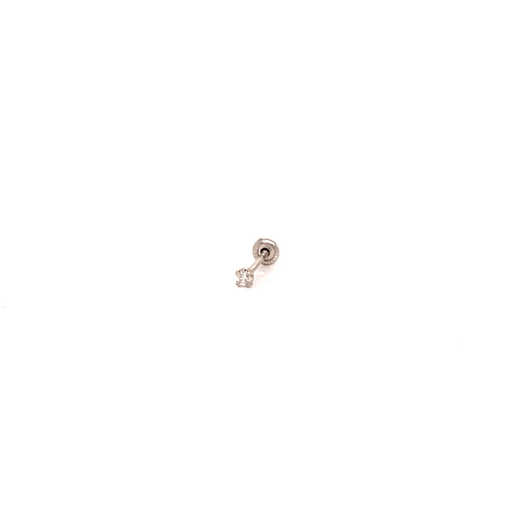 Piercing Broquel Oro 18K Con Diamante