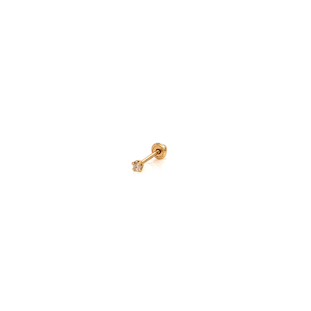 Piercing Broquel Oro 18K Con Diamante