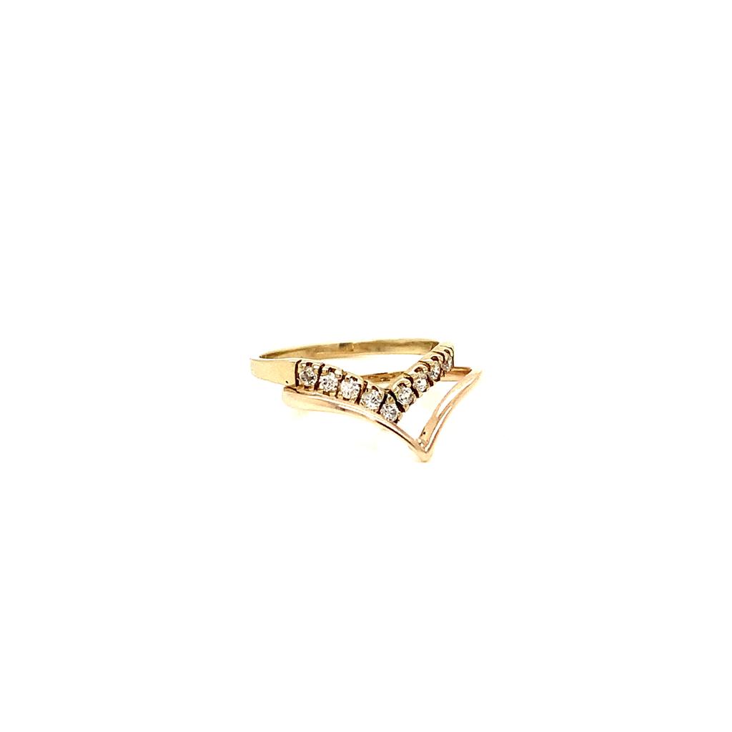 Juego de 2 Anillos Vintage Oro 10K Forma V