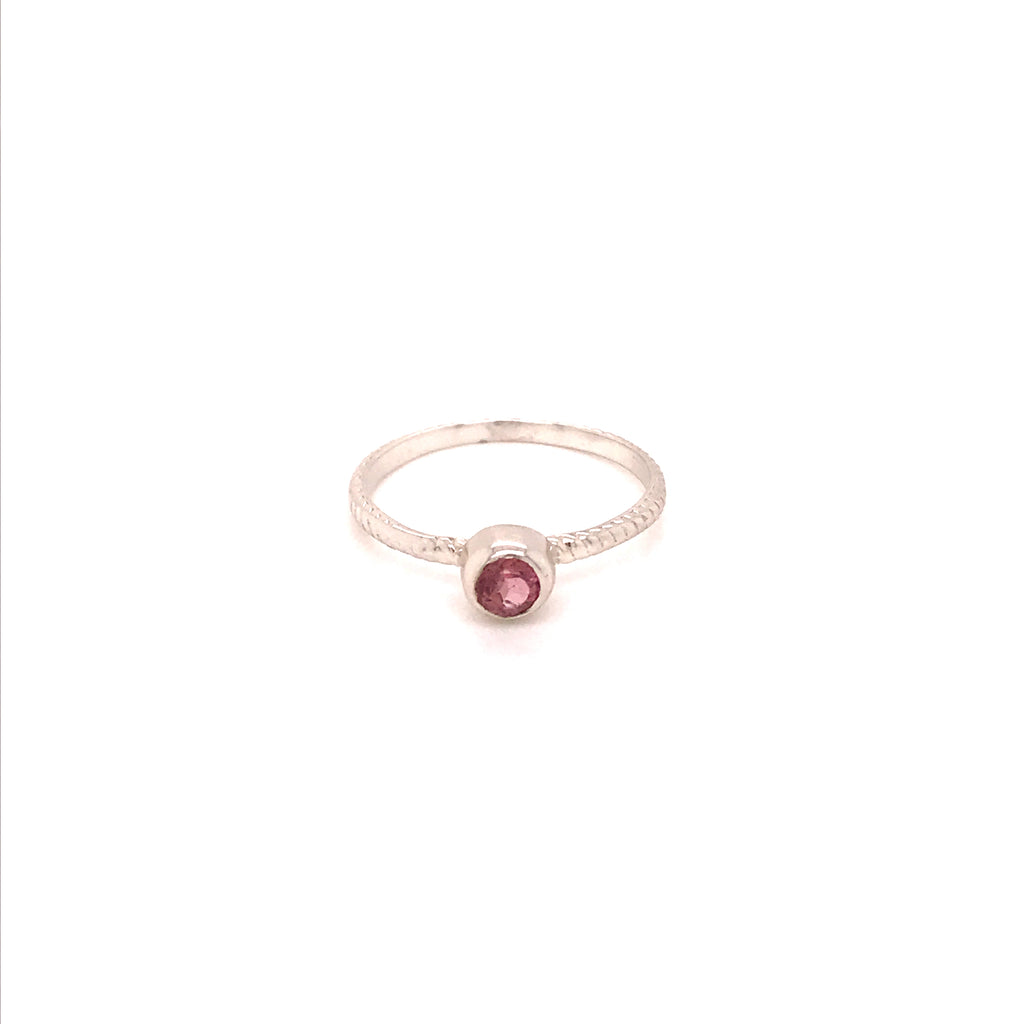 Silver Ring with Natural Tourmaline Gem