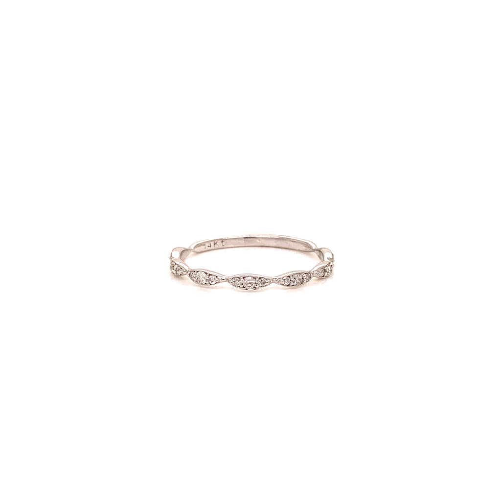 Anillo Churumbela Oro Blanco 14K Con Diamantes .20ct